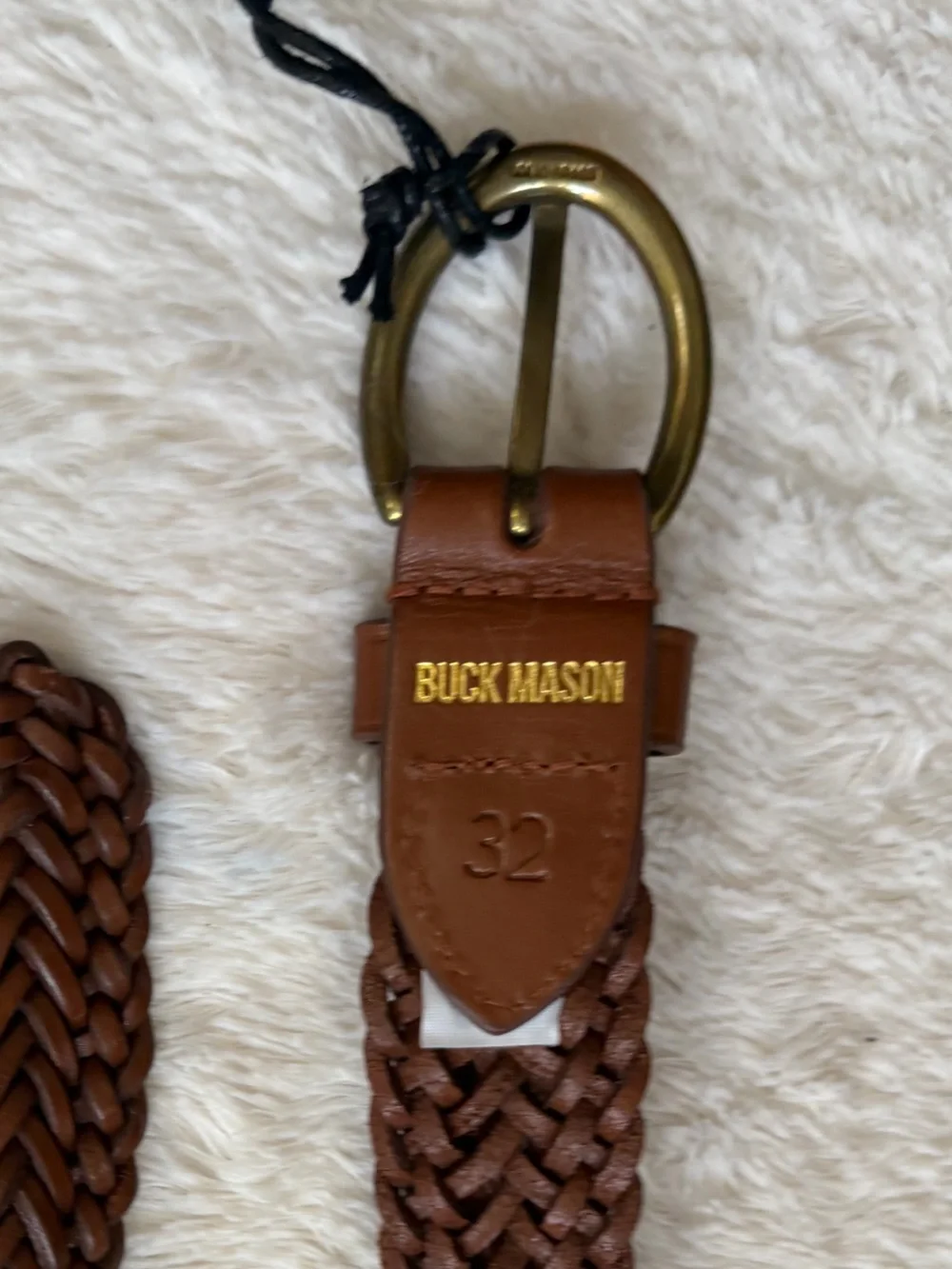 Buck Mason Braided Leather Belt 32 NWT